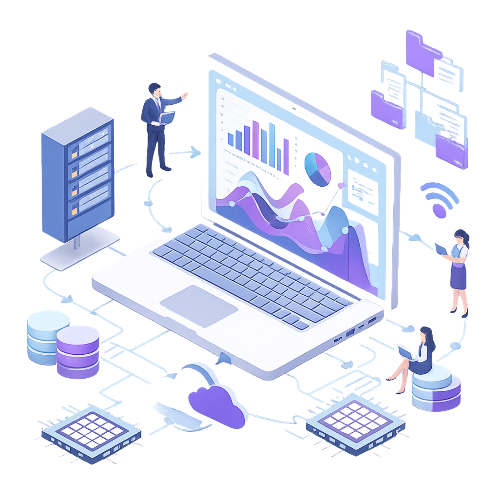 Business Intelligence Data Flow Illustration